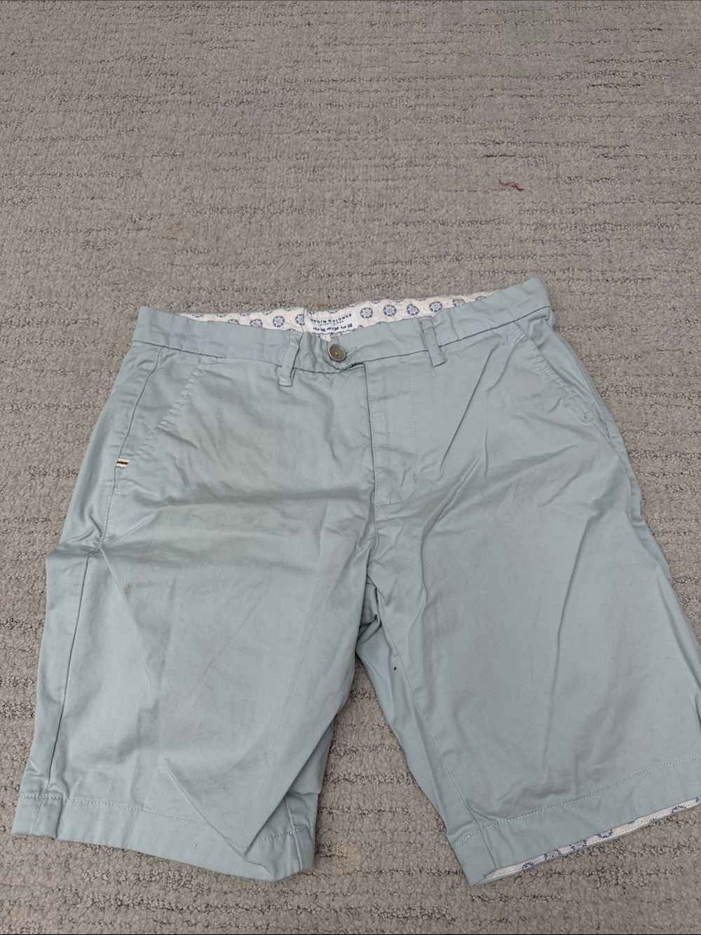 Denim & Flower Seafoam Green Flat Front Chino Shorts